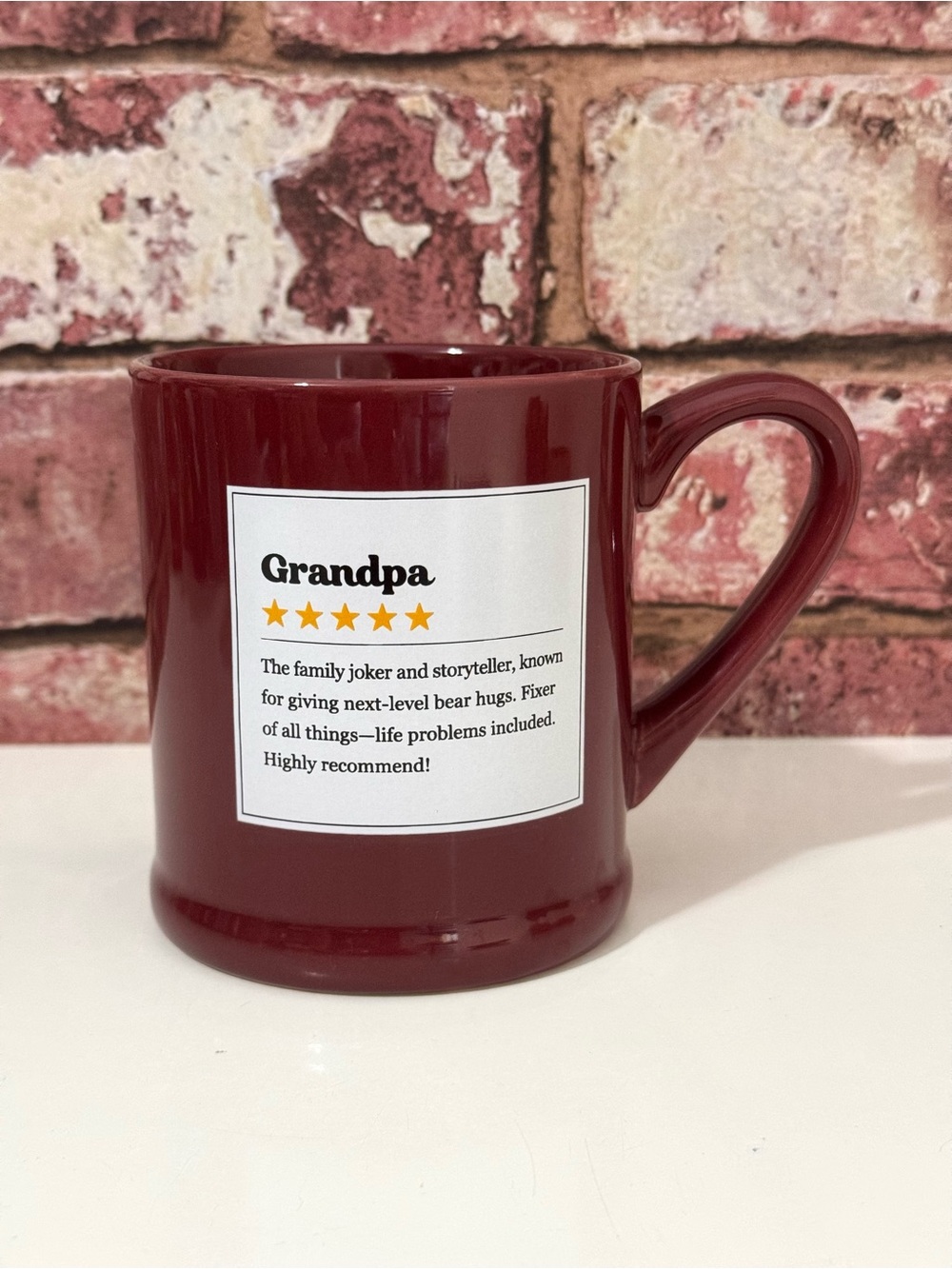 Indigo 5 Star 'Grandpa' Burgundy Ceramic Mug